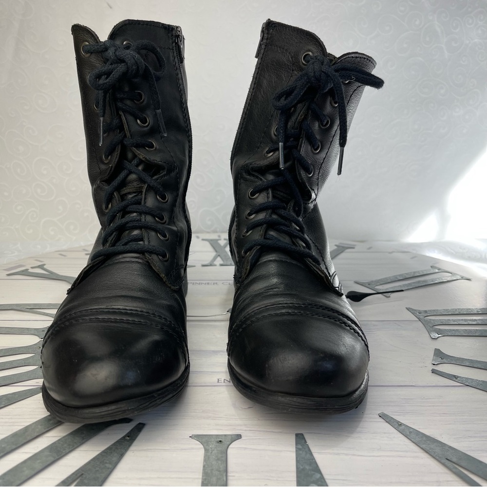 Steve Madden Black Combat Boots - Picture 3 of 14